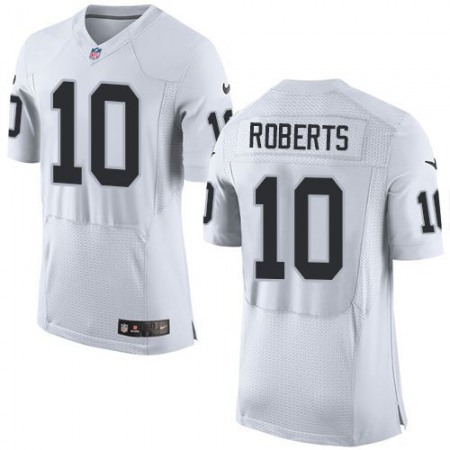 Nike Raiders #10 Seth Roberts White Men's Stitched NFL New Elite Jersey