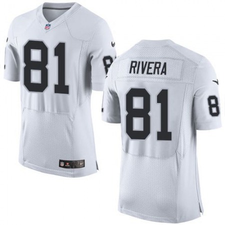 Nike Raiders #81 Mychal Rivera White Men's Stitched NFL New Elite Jersey