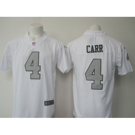 Men's Nike Raiders #4 Derek Carr White Limited Rush Stitched NFL Jersey