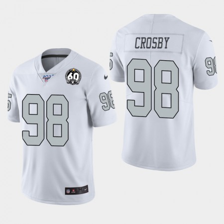 Men's Oakland Raiders #98 Maxx Crosby 2019 100th With 60 Patch Season Color Rush Stitched NFL Jersey