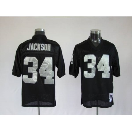 Mitchell and Ness Raiders Bo Jackson #34 Stitched Black NFL Jersey