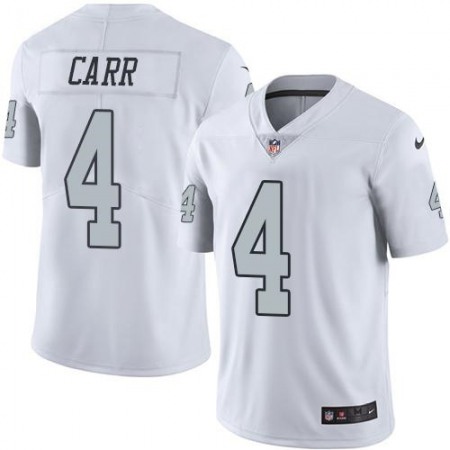 Nike Raiders #4 Derek Carr White Men's Stitched NFL Limited Rush Jersey