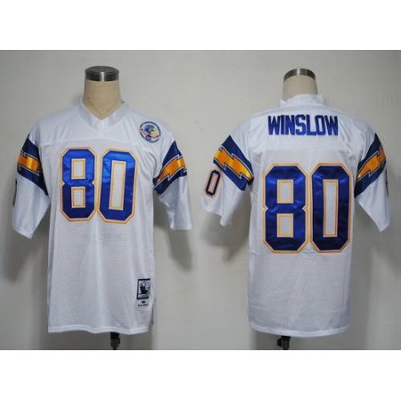 Mitchell And Ness 1984 Chargers #80 Kellen Winslow White Stitched NFL Jersey