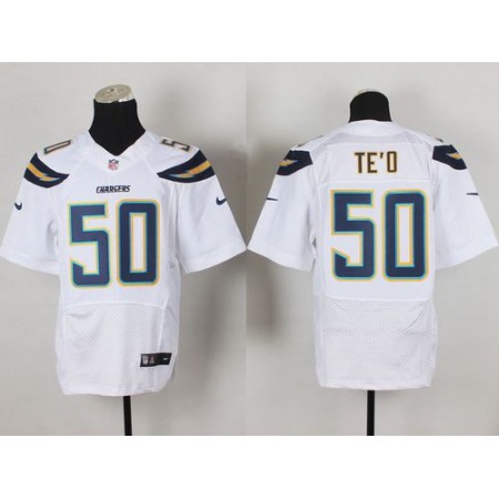 Nike Chargers #50 Manti Te'o White Men's Stitched NFL New Elite Jersey