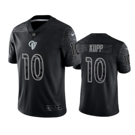 Men's Los Angeles Rams #10 Cooper Kupp Black Reflective Limited Stitched Football Jersey