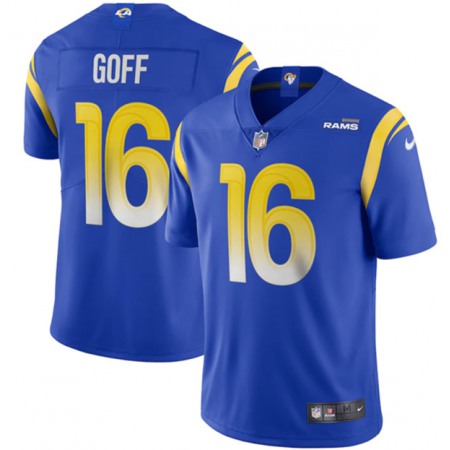 Men's Los Angeles Rams #16 Jared Goff 2020 Royal Vapor Limited Stitched Jersey