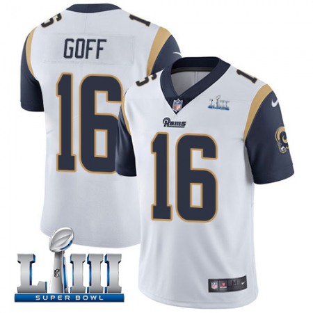 Men's Los Angeles Rams #16 Jared Goff White Super Bowl LIII Vapor Untouchable Limited Stitched NFL Jersey