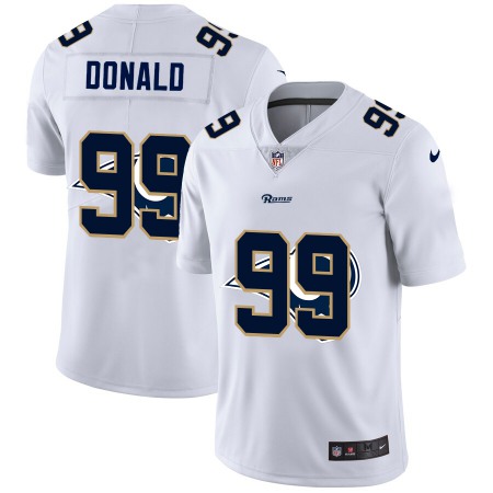 Men's Los Angeles Rams #99 Aaron Donald White Shadow Logo Limited Stitched Jersey