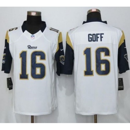 Nike Rams #16 Jared Goff White Men's Stitched NFL Limited Jersey