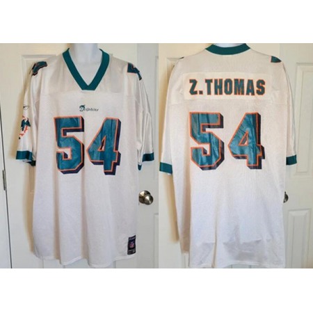 Men's Miami Dolphins #54 Zac Thomas White Stitched Football Jersey