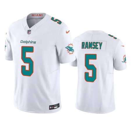 Men's Miami Dolphins #5 Jalen Ramsey White 2023 F.U.S.E Vapor Limited Stitched Football Jersey