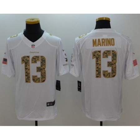 Nike Dolphins #13 Dan Marino White Men's Stitched NFL Limited Salute to Service Jersey