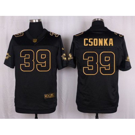 Nike Dolphins #39 Larry Csonkas Black Men's Stitched NFL Elite Pro Line Gold Collection Jersey