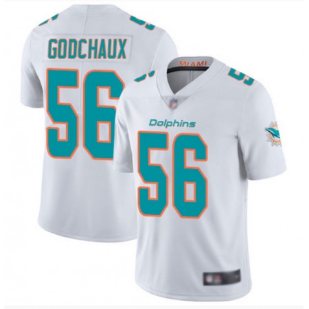 Men's Miami Dolphins #56 Davon Godchaux White Vapor Limited Stitched Jersey