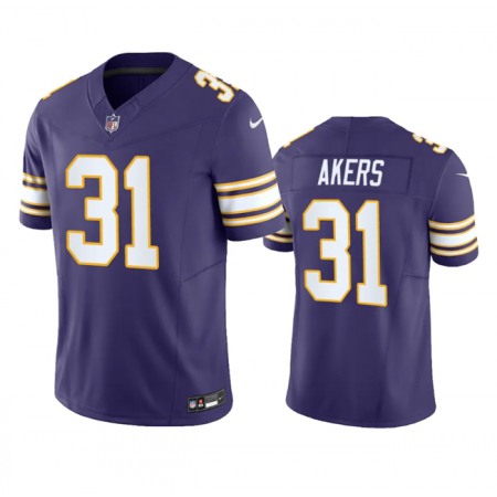 Men's Minnesota Vikings #31 Cam Akers Purple 2023 F.U.S.E. Vapor Throwback Limited Stitched Jersey
