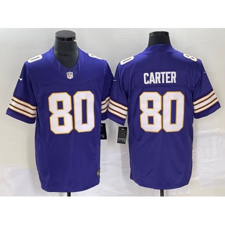 Men's Minnesota Vikings #80 Cris Carter Purple 2023 F.U.S.E. Vapor Untouchable Limited Stitched Jersey