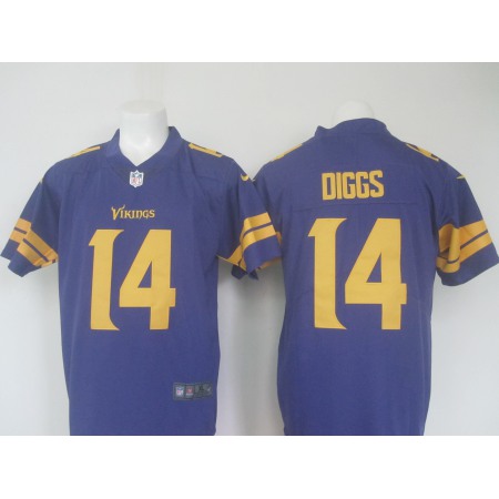 Men's Nike Vikings #14 Stefon Diggs Purple Limited Rush Stitched NFL Jersey