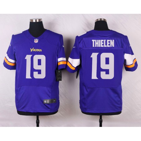 Nike Vikings #19 Adam Thielen Purple Team Color Men's Stitched NFL Elite Jersey