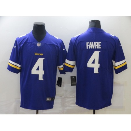 Men's Minnesota Vikings #4 Brett Favre Purple Vapor Untouchable Limited Stitched Jersey