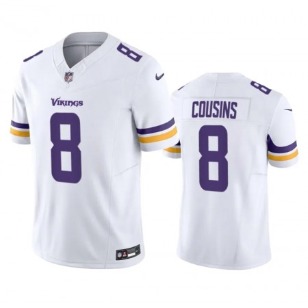 Men's Minnesota Vikings #8 Kirk Cousins White 2023 F.U.S.E. Vapor Untouchable Stitched Jersey