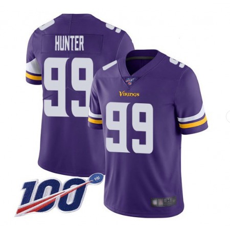 Men's Minnesota Vikings #99 Danielle Hunter 2019 100th Season Purple Vapor Untouchable Limited NFL Stitched Jersey