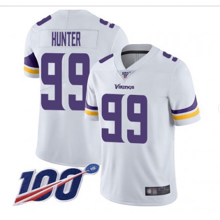 Men's Minnesota Vikings #99 Danielle Hunter White 2019 100th Season Vapor Untouchable Limited NFL Stitched Jersey