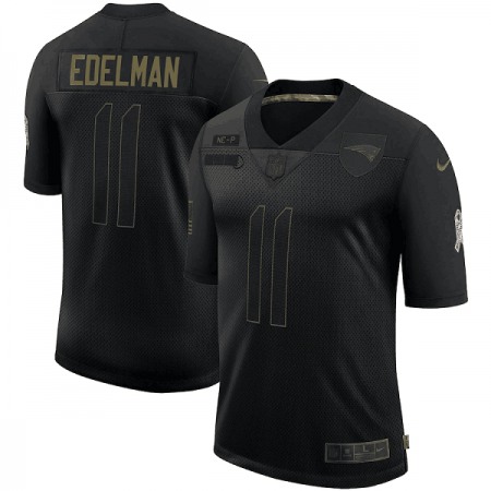 Men's New England Patriots #11 Julian Edelman 2020 Black Salute To Service Limited Stitched Jersey