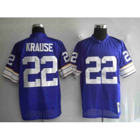 Mitchell&Ness Vikings #22 Paul Krause Purple Stitched Throwback NFL Jersey