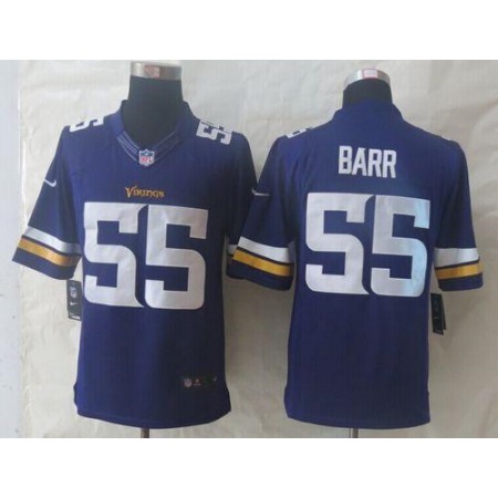 Nike Vikings #55 Anthony Barr Purple Team Color Men's Stitched NFL Limited Jersey