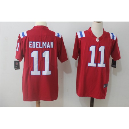Men's Nike New England Patriots #11 Julian Edelman Red Alternate Stitched NFL Vapor Untouchable Limited Jersey