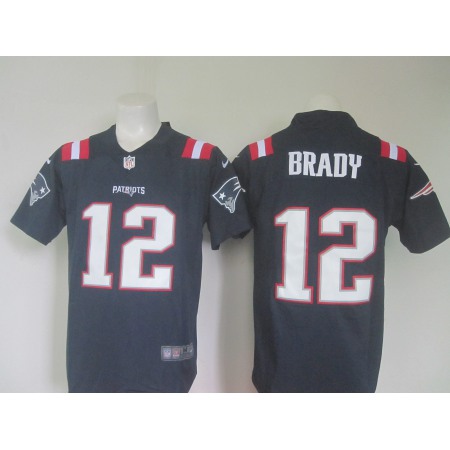 Men's Nike Patriots #12 Tom Brady Navy Limited Rush Stitched NFL Jersey