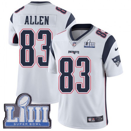 Men's New England Patriots #83 Dwayne Allen White Super Bowl LIII Vapor Untouchable Limited Stitched NFL Jersey