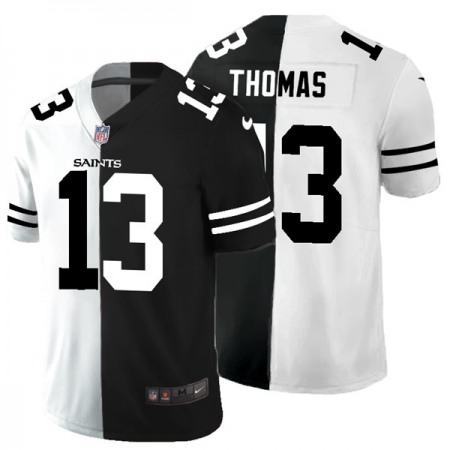 Men's New Orleans Saints #13 Michael Thomas Black & White Split Limited Stitched Jersey