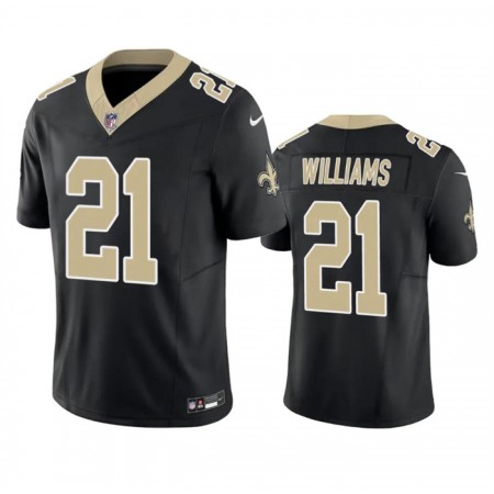 Men's New Orleans Saints #21 Jamaal Williams Black 2023 F.U.S.E. Vapor Untouchable Limited Stitched Jersey
