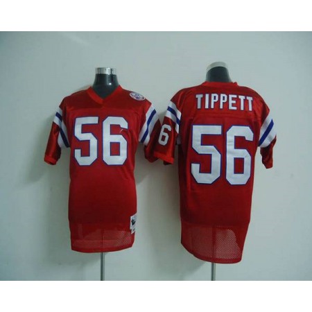 Mitchell And Ness Patriots #56 Andre Tippett Red Stitched Throwback NFL Jersey