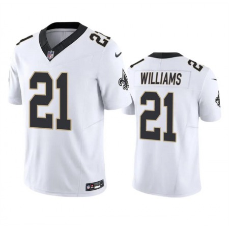 Men's New Orleans Saints #21 Jamaal Williams White 2023 F.U.S.E. Vapor Untouchable Limited Stitched Jersey