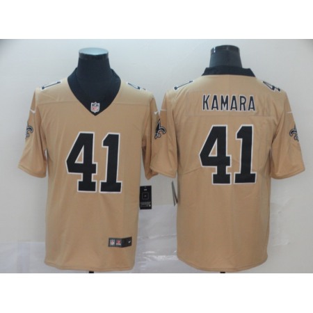 Men's New Orleans Saints #41 Alvin Kamara Gold Inverted Legend Stitched NFL Jersey