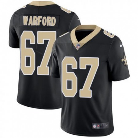 Men's New Orleans Saints #67 Larry Warford Black Vapor Untouchable Limited Stitched NFL Jersey