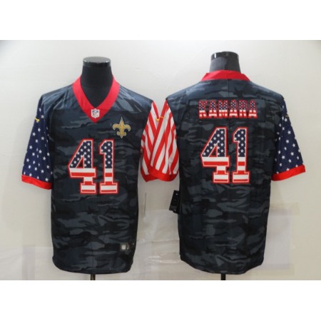 Men's New Orleans Saints #41 Alvin Kamara 2020 Camo USA Flag Limited Stitched Jersey