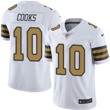 Nike Saints #10 Brandin Cooks White Men's Stitched NFL Limited Rush Jersey