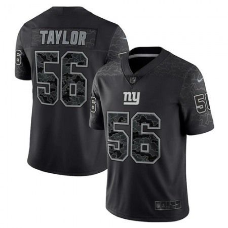 Men's New York Giants #56 Lawrence Taylor Black Reflective Limited Stitched Football Jersey