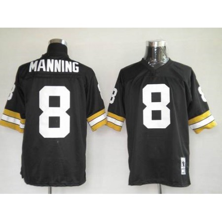 Mitchel & Ness Saints #8 Archie Manning Black Stitched Throwback NFL Jersey