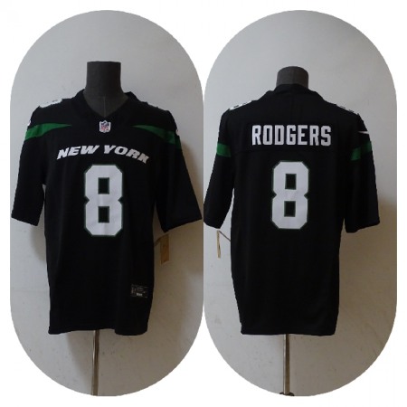 Men's New York Jets #8 Aaron Rodgers 2023 F.U.S.E. Black Vapor Untouchable Limited Stitched Jersey