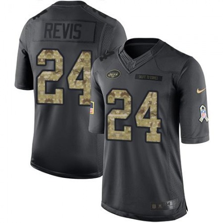 Nike Jets #24 Darrelle Revis Black Men's Stitched NFL Limited 2016 Salute to Service Jersey