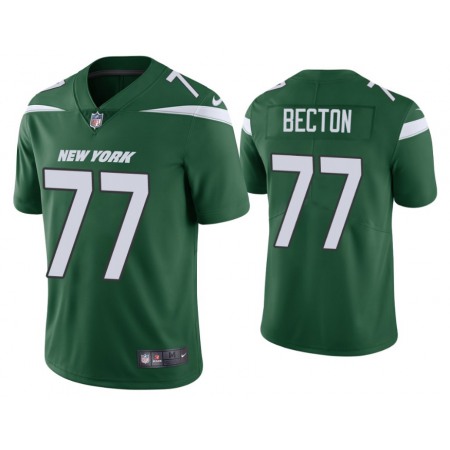 Men's New York Jets #77 Mekhi Becton Green Vapor Untouchable Limited Stitched Jersey