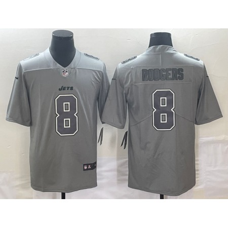 Men's New York Jets #8 Aaron Rodgers Grey Vapor Untouchable Limited Stitched Jersey