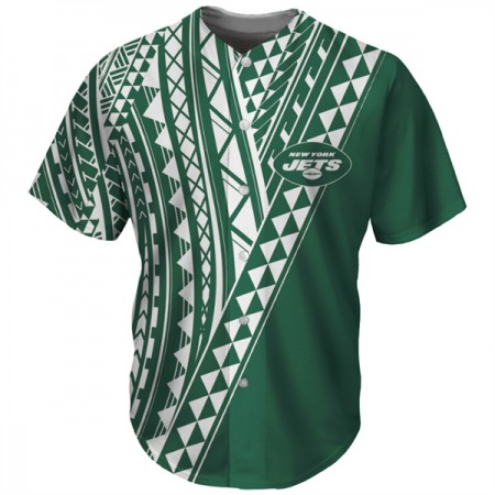 Men's New York Jets Green Baseball Jersey