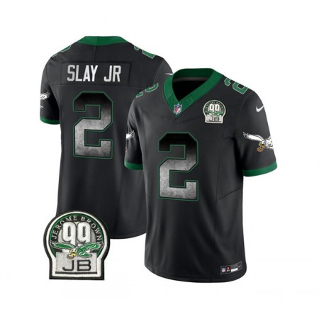 Men's Philadelphia Eagles #2 Darius Slay JR Black 2023 F.U.S.E. Throwback Vapor Untouchable Limited Stitched Football Jersey