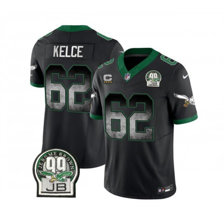 Men's Philadelphia Eagles #62 Jason Kelce Black 2023 F.U.S.E. With 4-star C Patch Throwback Vapor Untouchable Limited Stitched Football Jersey