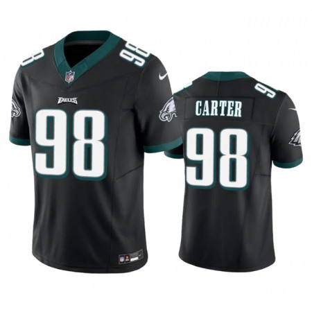 Men's Philadelphia Eagles #98 Jalen Carter Black 2023 F.U.S.E. Vapor Untouchable Limited Stitched Football Jersey